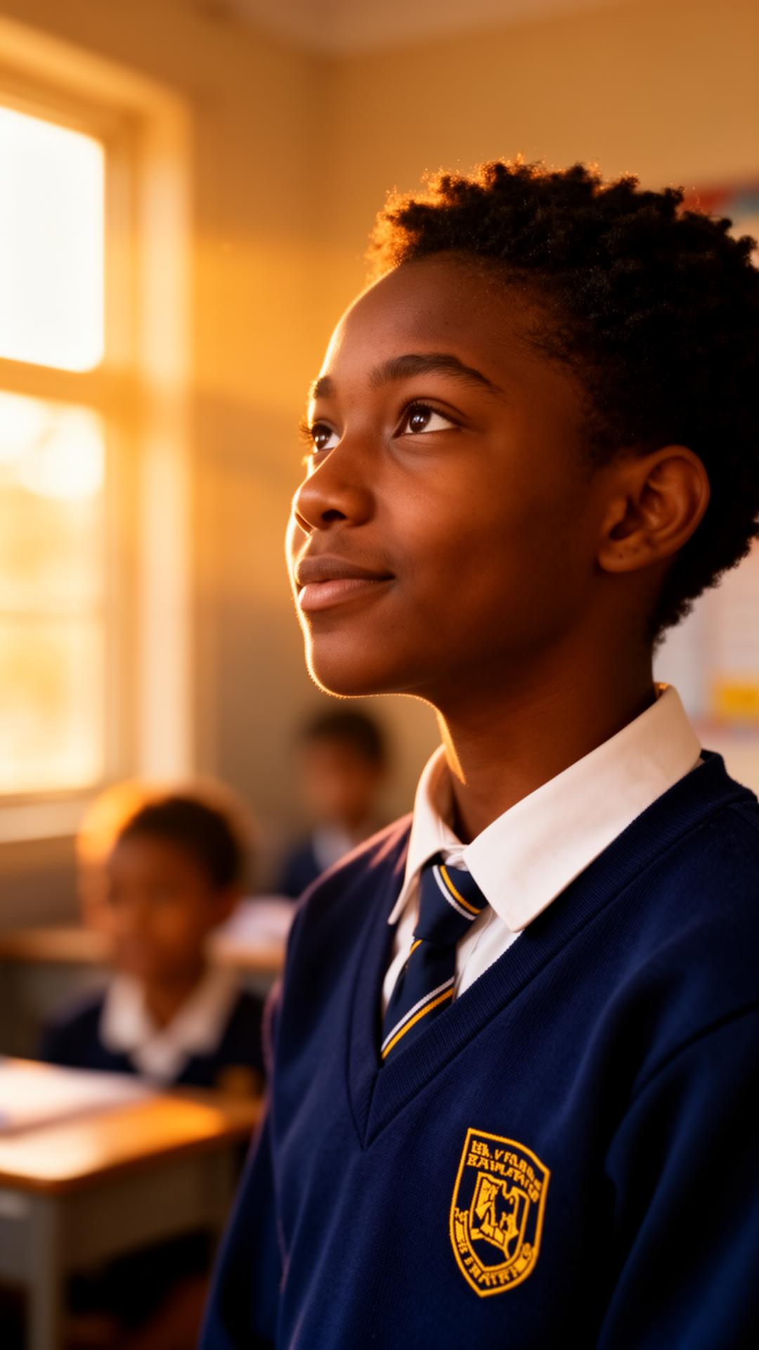 A student looking forward with hope and direction